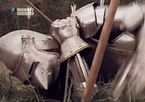 Cavaleiro francês se complica com as flechas inglesas