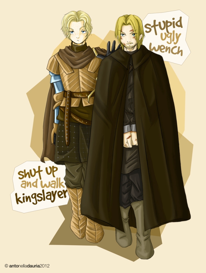 Jaime and Brienne: let the journey begin by SleepingAnto (Deviantart.com)