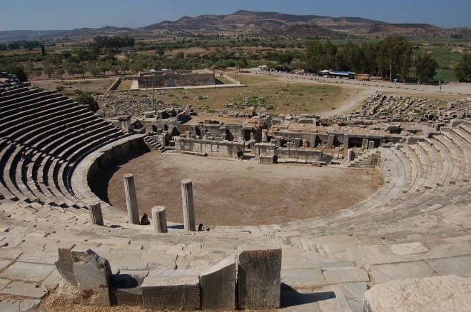 As ruínas do Teatro de Mileto.